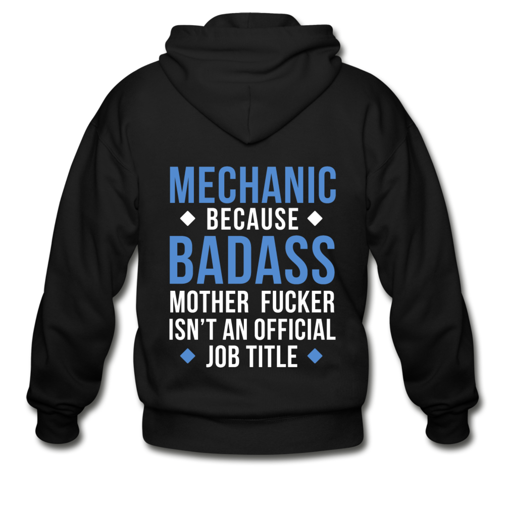 Mechanic because badass mother fucker isn't an official job title Unisex Zip Hoodie Mechanic Gift - black