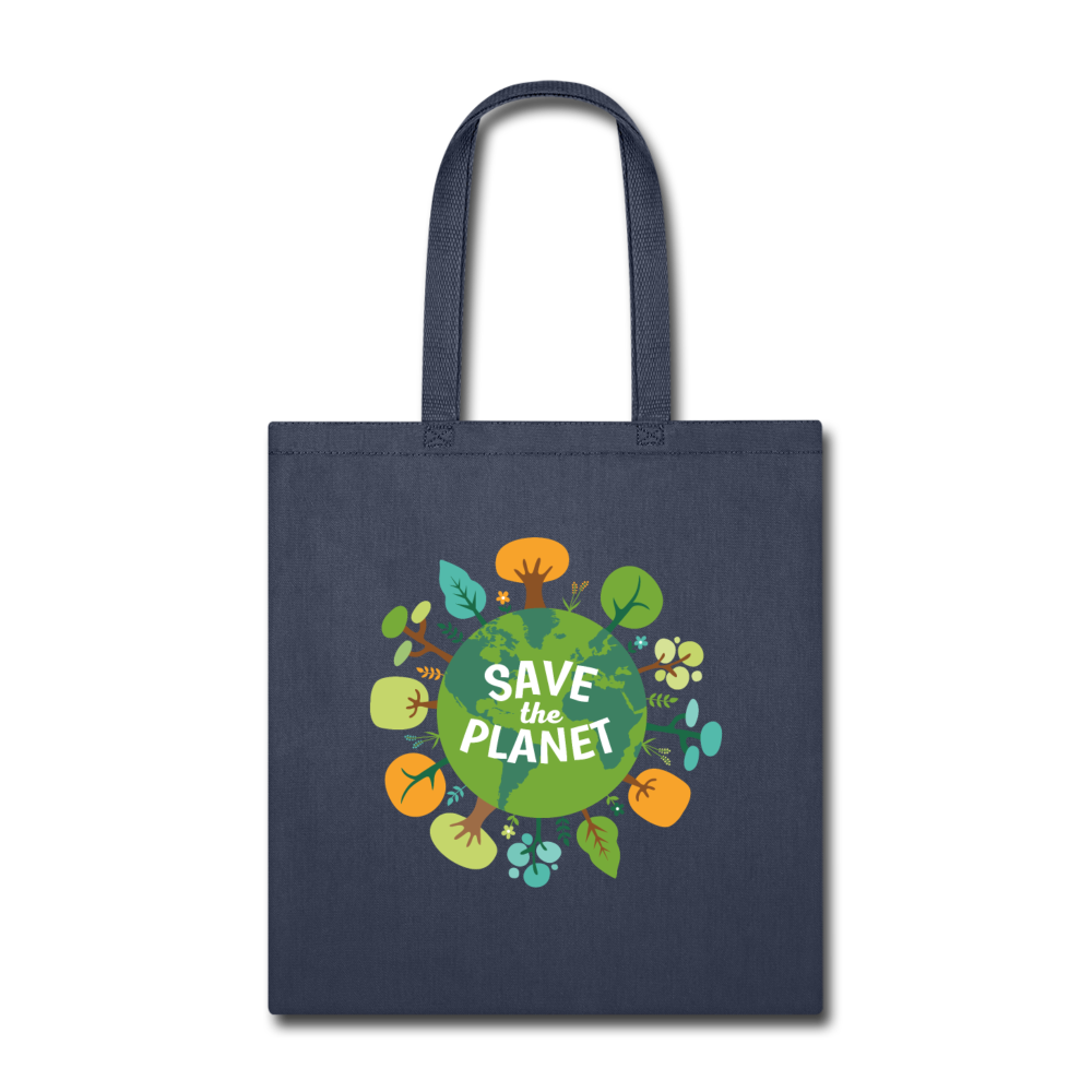 Ecology Save the planet Cotton Tote Bag - navy