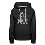 Ain't no drama just a loud and proud wrestling mama Women’s Premium Hoodie - black