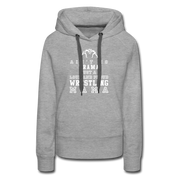 Ain't no drama just a loud and proud wrestling mama Women’s Premium Hoodie - heather grey