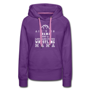 Ain't no drama just a loud and proud wrestling mama Women’s Premium Hoodie - purple