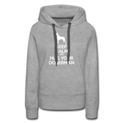 Keep Calm and Hug Your Doberman Women’s Premium Hoodie - heather grey