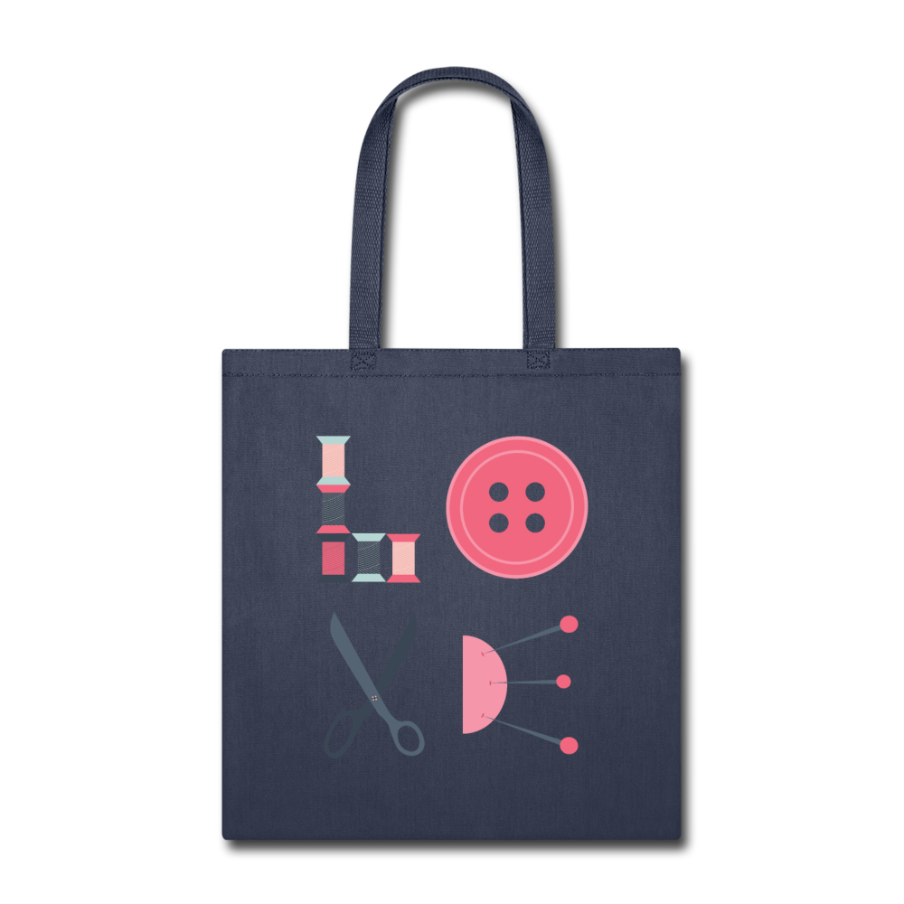 Sewing LOVE Cotton Tote Bag - navy