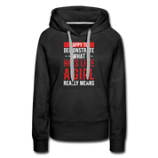 Happy to demonstrate what hits like a girl really means Women’s Premium Hoodie - black