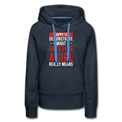 Happy to demonstrate what hits like a girl really means Women’s Premium Hoodie - navy