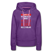 Happy to demonstrate what hits like a girl really means Women’s Premium Hoodie - purple