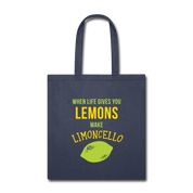 When life gives you lemons, make limoncello Cotton Tote Bag - navy