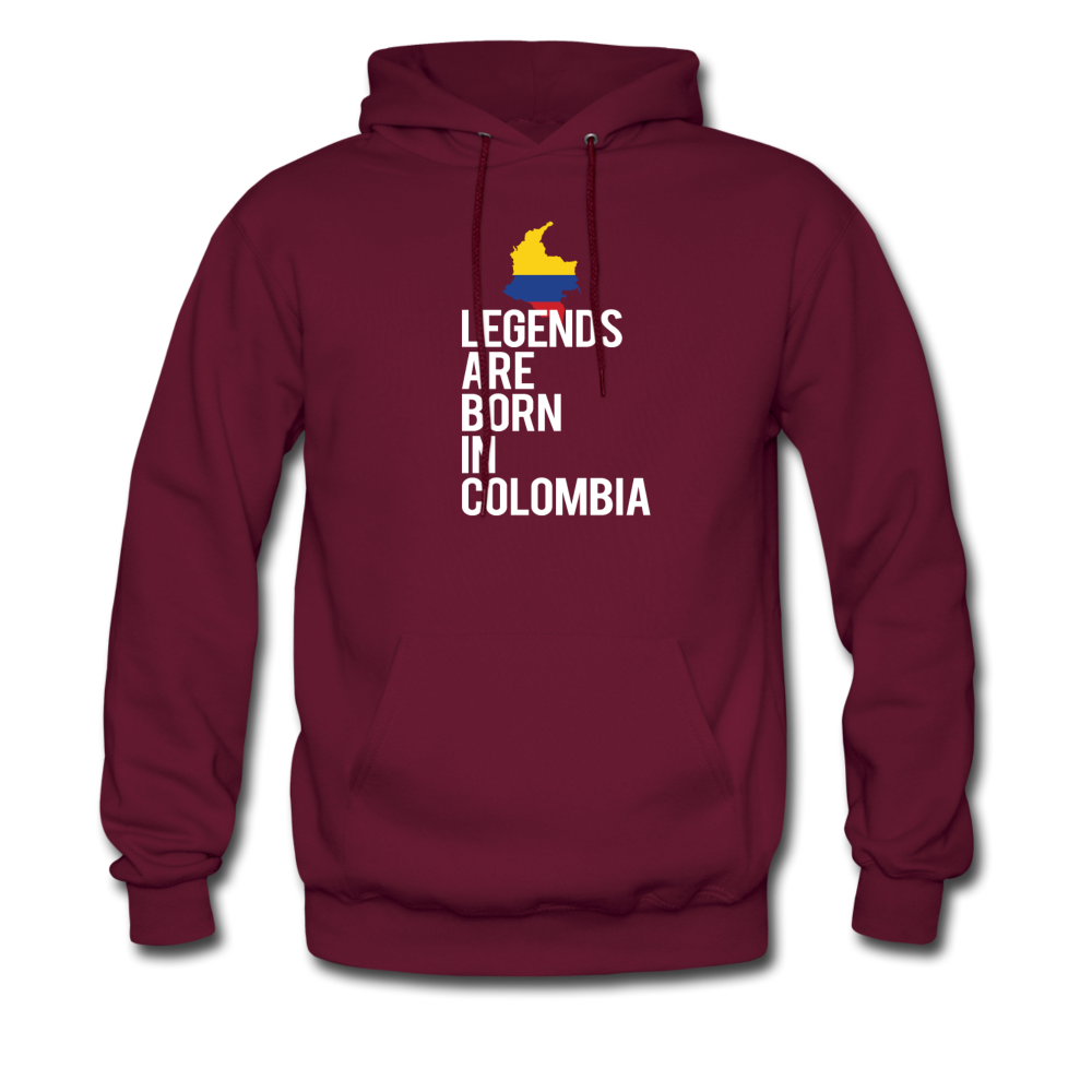 Legends are born in Colombia Unisex Hoodie - burgundy
