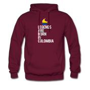 Legends are born in Colombia Unisex Hoodie - burgundy