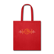 Basketball pulse Cotton Tote Bag - red
