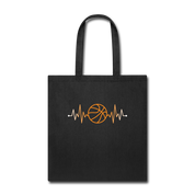 Basketball pulse Cotton Tote Bag - black