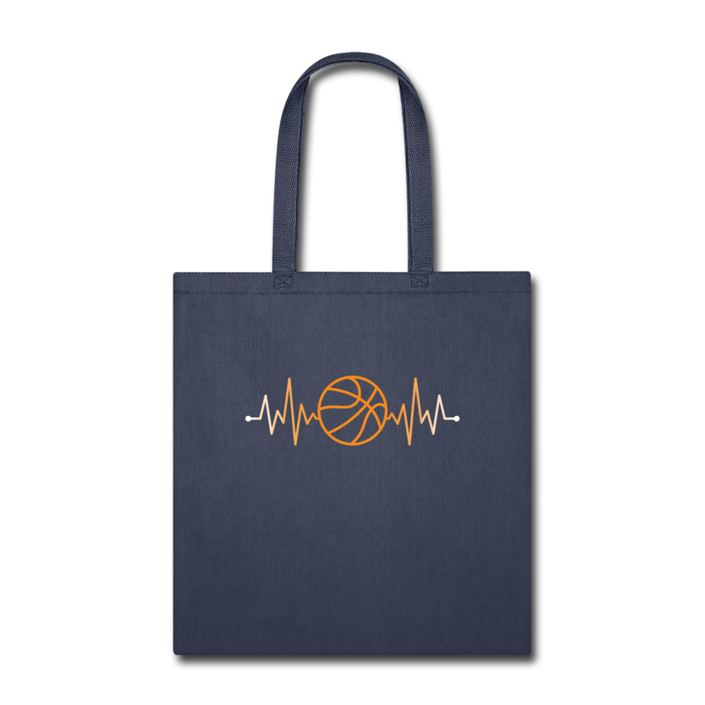 Basketball pulse Cotton Tote Bag - navy