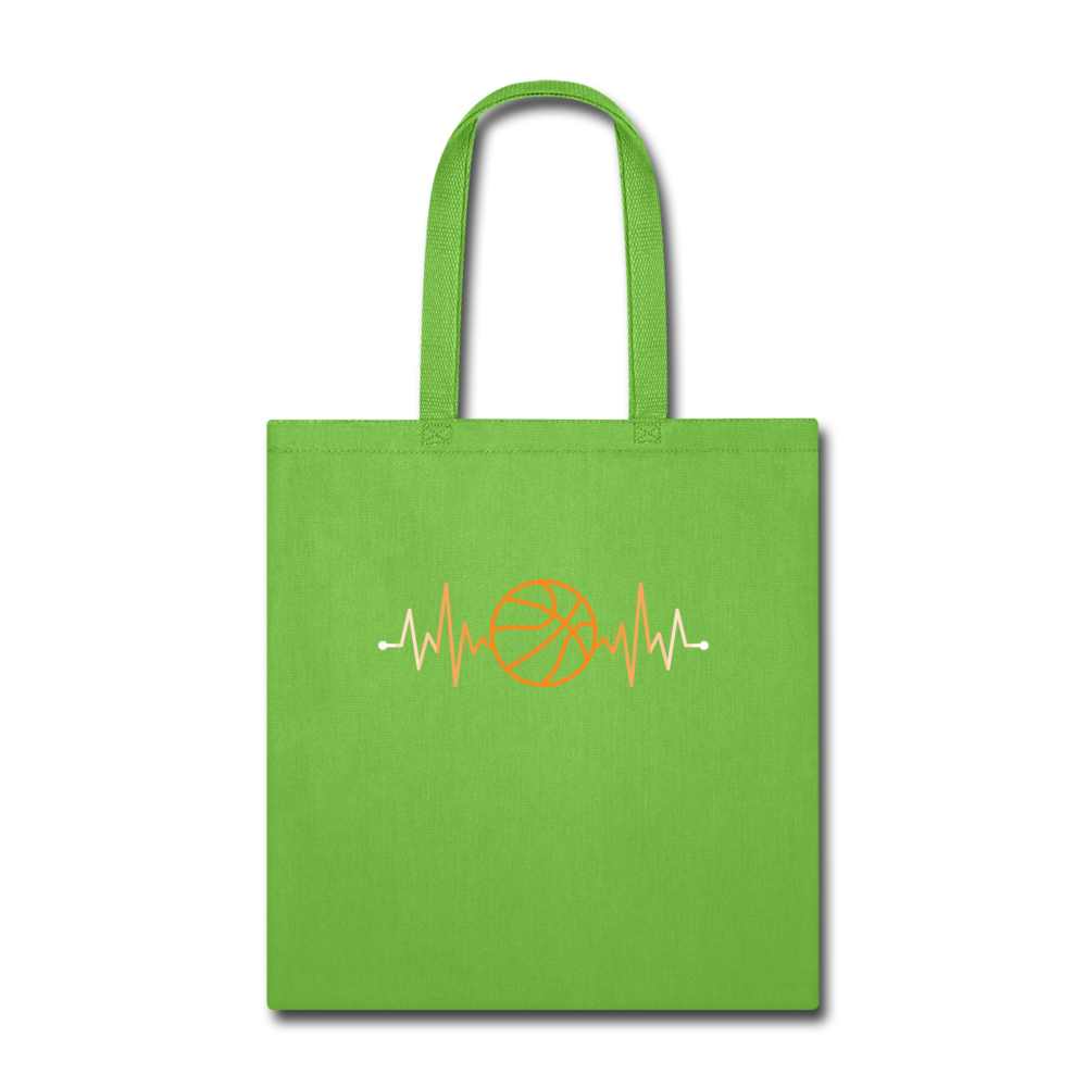 Basketball pulse Cotton Tote Bag - lime green
