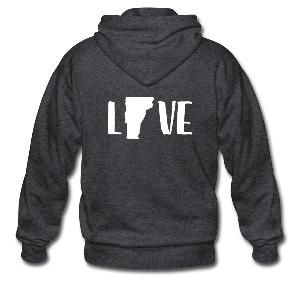 Love Vermont Unisex Zip Hoodie - deep heather