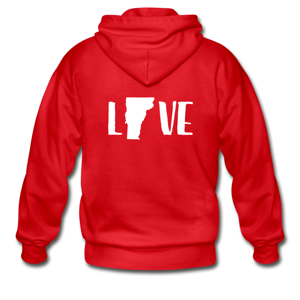 Love Vermont Unisex Zip Hoodie - red