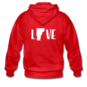 Love Vermont Unisex Zip Hoodie - red