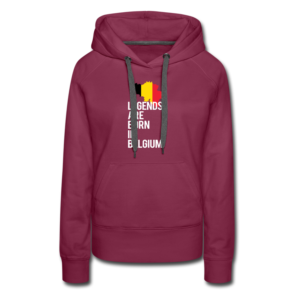 Legends are born in Belgium Women’s Premium Hoodie - burgundy