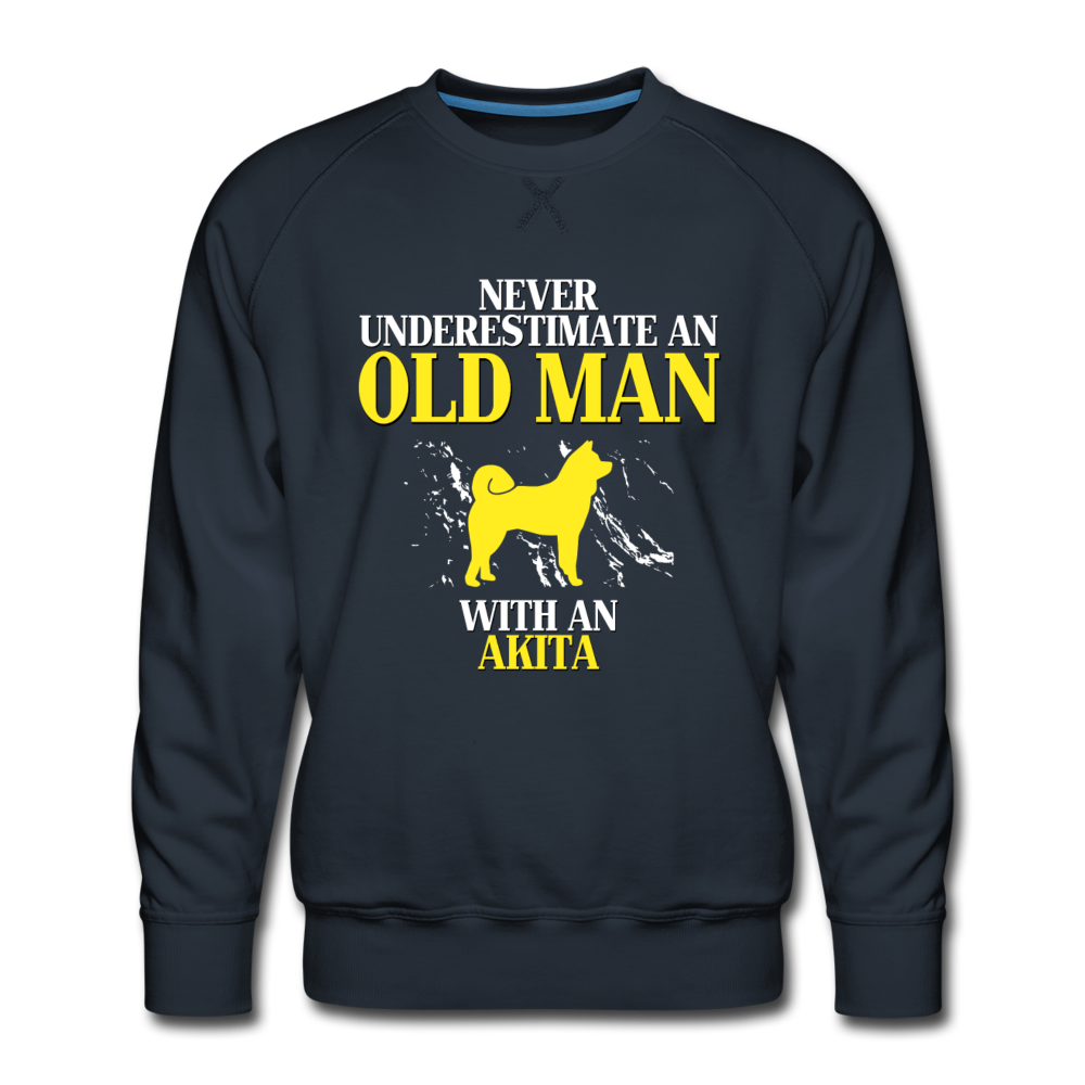 Never underestimate an old man with an Akita crewneck - navy