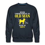 Never underestimate an old man with an Akita crewneck - navy