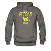 Never underestimate an old man with a Poodle Unisex Hoodie - asphalt gray