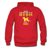 Never underestimate an old man with a Poodle Unisex Hoodie - red