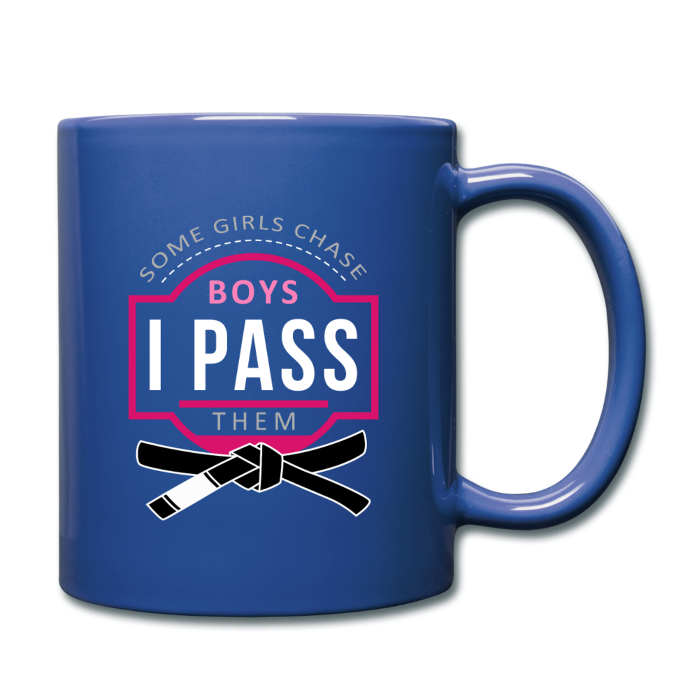 Some girls chase boys I pass them Full Color Mug - royal blue