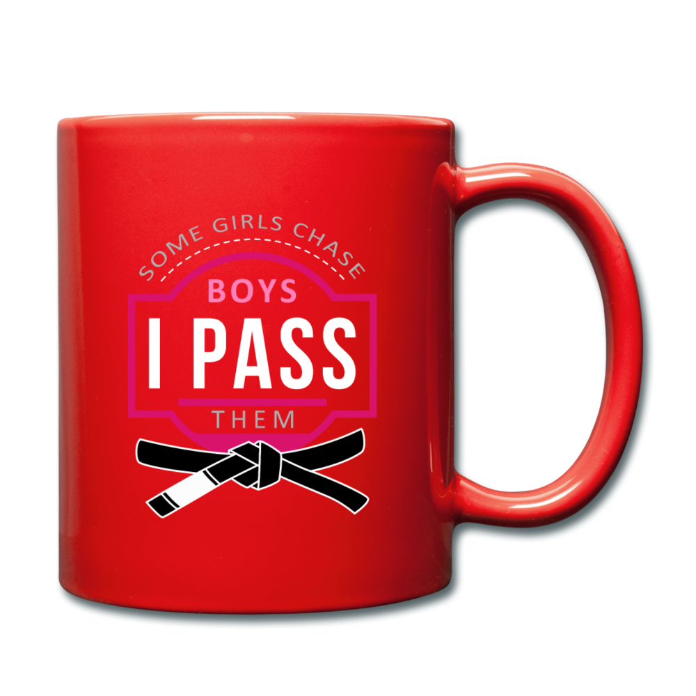 Some girls chase boys I pass them Full Color Mug - red