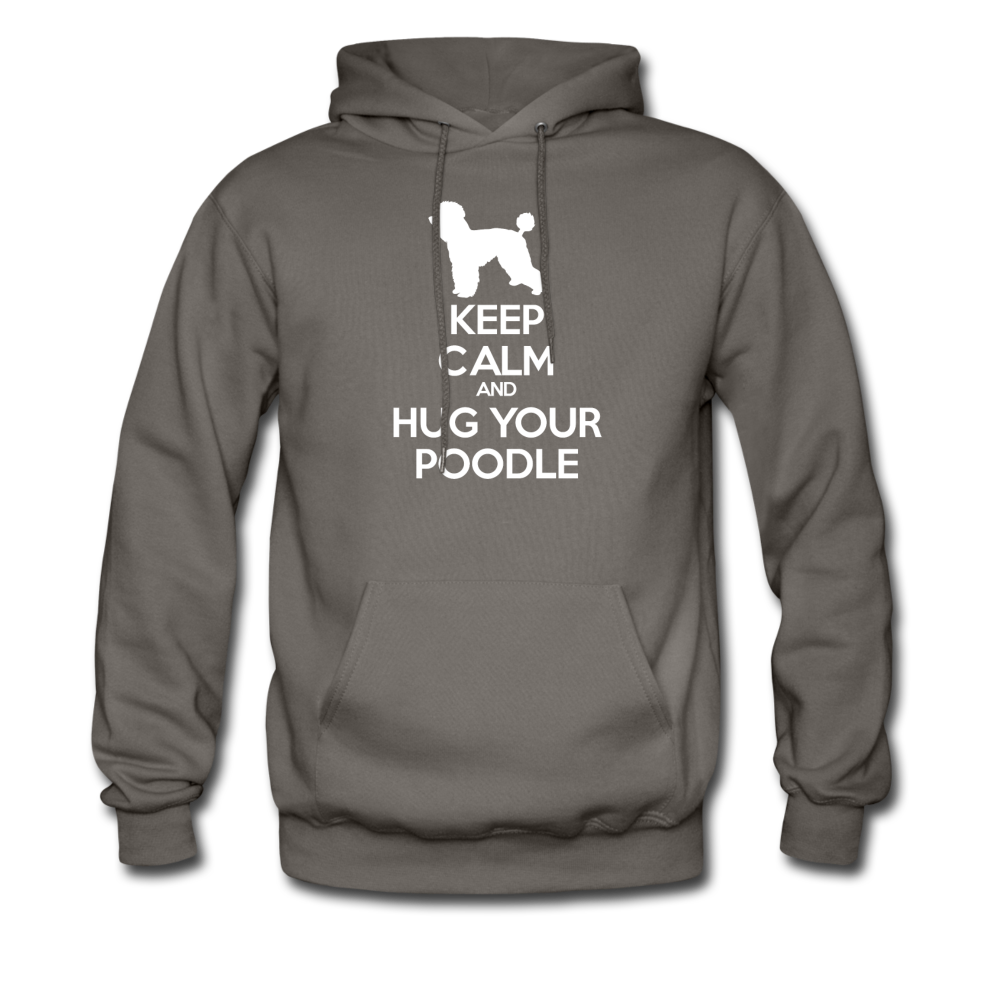Keep Calm and Hug Your Poodle Unisex Hoodie - asphalt gray