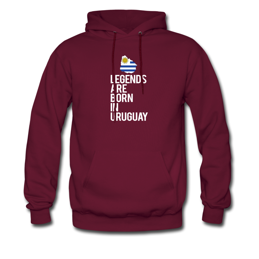 Legends are born in Uruguay Unisex Hoodie - burgundy