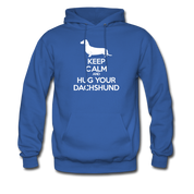 Keep Calm and Hug Your Dachshund, Unisex Hoodie - royal blue