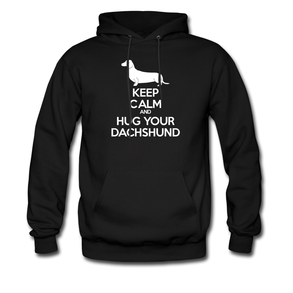 Keep Calm and Hug Your Dachshund, Unisex Hoodie - black