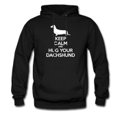 Keep Calm and Hug Your Dachshund, Unisex Hoodie - black