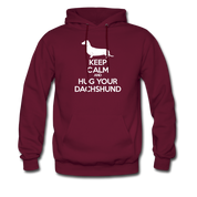 Keep Calm and Hug Your Dachshund, Unisex Hoodie - burgundy