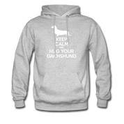 Keep Calm and Hug Your Dachshund, Unisex Hoodie - heather gray