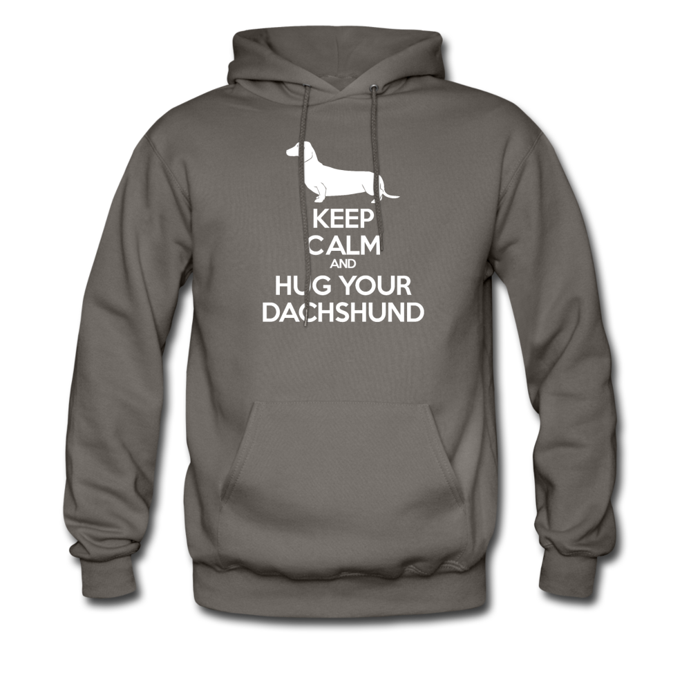 Keep Calm and Hug Your Dachshund, Unisex Hoodie - asphalt gray