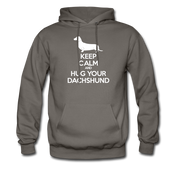 Keep Calm and Hug Your Dachshund, Unisex Hoodie - asphalt gray