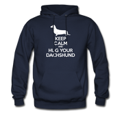 Keep Calm and Hug Your Dachshund, Unisex Hoodie - navy