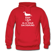 Keep Calm and Hug Your Dachshund, Unisex Hoodie - red