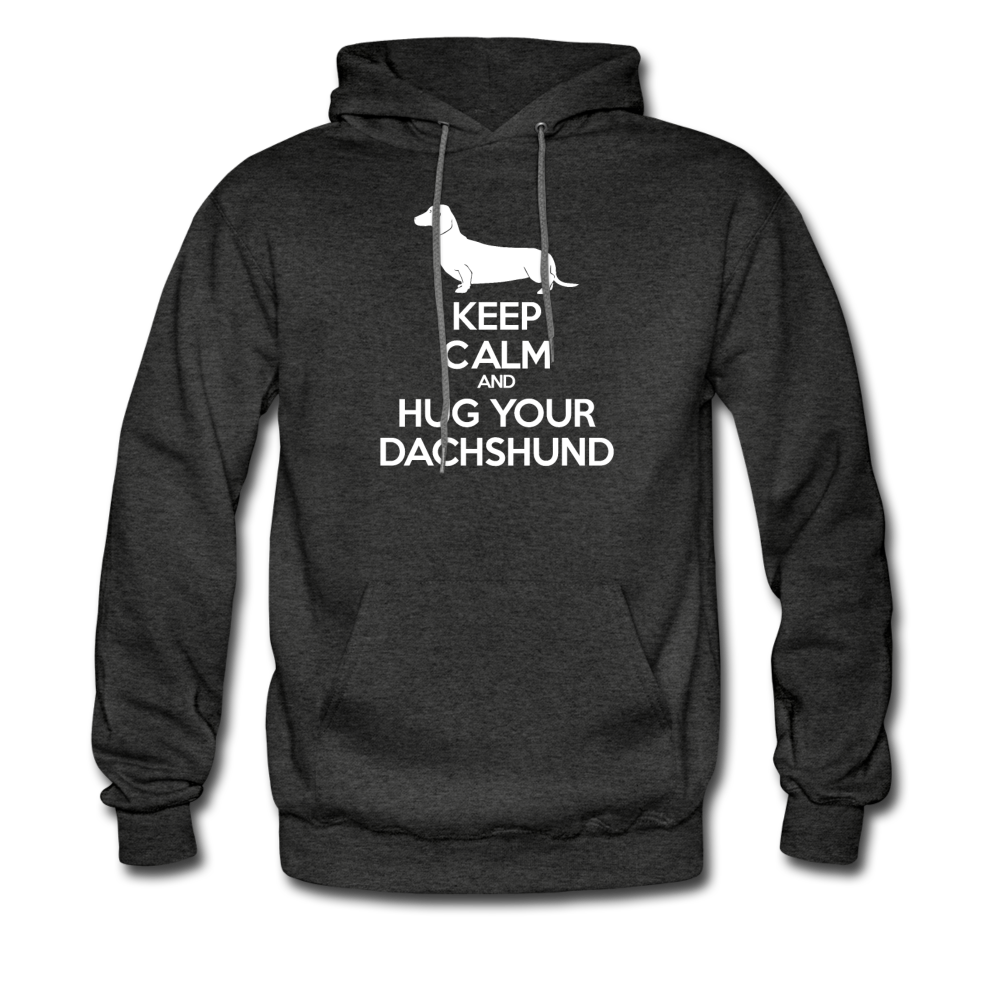Keep Calm and Hug Your Dachshund, Unisex Hoodie - charcoal grey