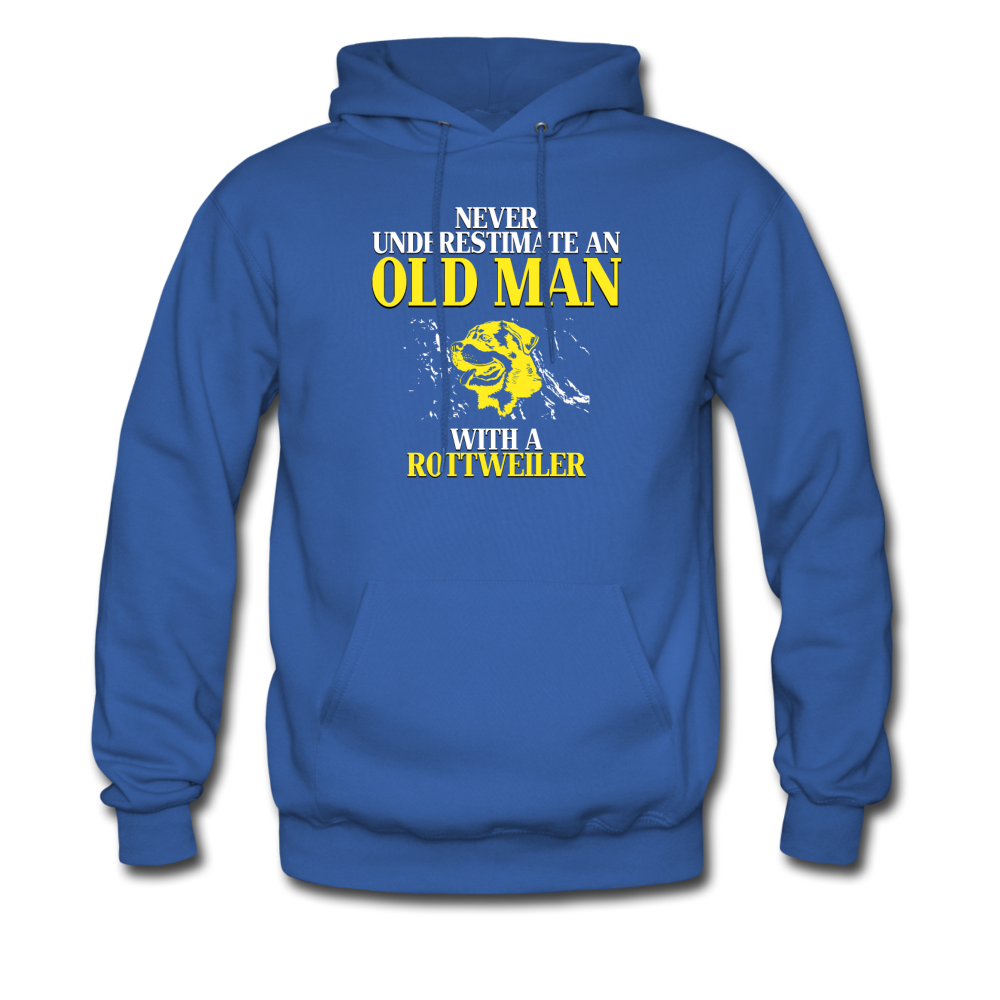 Never underestimate an old man with a Rottweiler Unisex Hoodie - royal blue