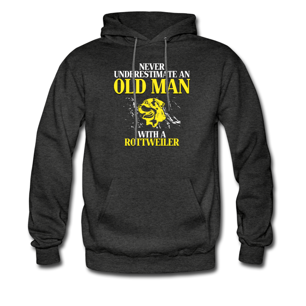 Never underestimate an old man with a Rottweiler Unisex Hoodie - charcoal grey