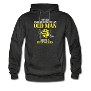 Never underestimate an old man with a Rottweiler Unisex Hoodie - charcoal grey