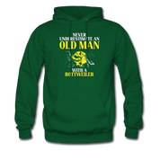 Never underestimate an old man with a Rottweiler Unisex Hoodie - forest green