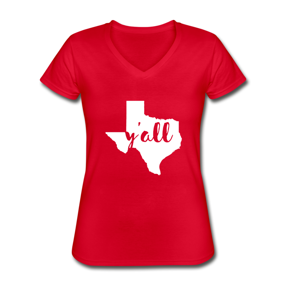 Texas V-Neck T-Shirt - red