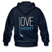Love Hockey  Zip Hoodie - navy