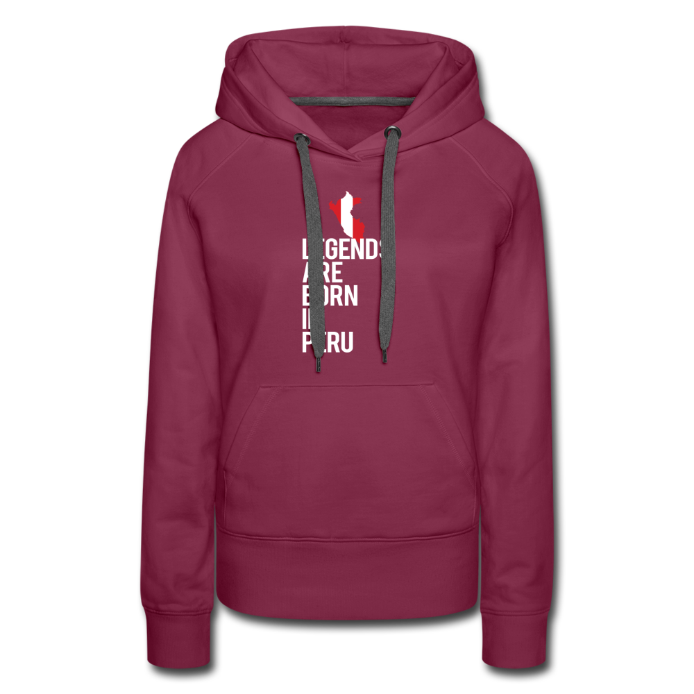 Legends are born in Peru Women's Premium Hoodie - burgundy