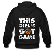 This girl's got game Gildan Heavy Blend Adult Zip Hoodie - black