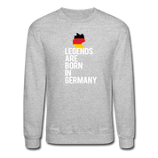Legends are born in Germany Crewneck Sweatshirt - heather gray