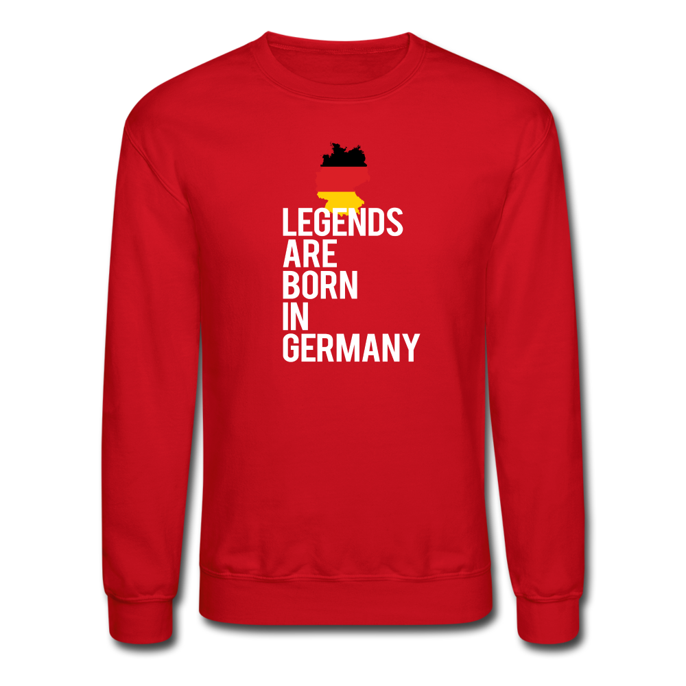 Legends are born in Germany Crewneck Sweatshirt - red