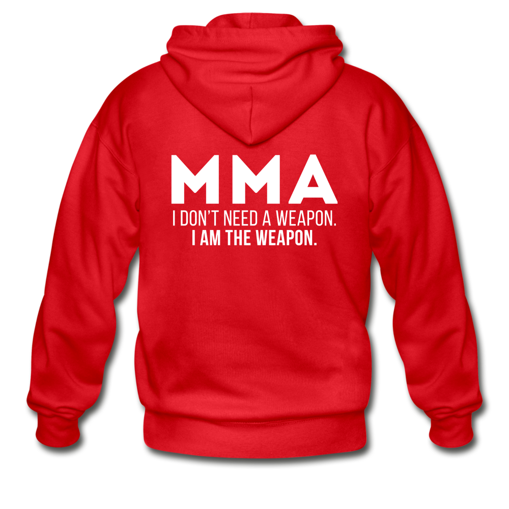 I don't need a weapon, I'm the weapon Gildan Heavy Blend Adult Zip Hoodie - red